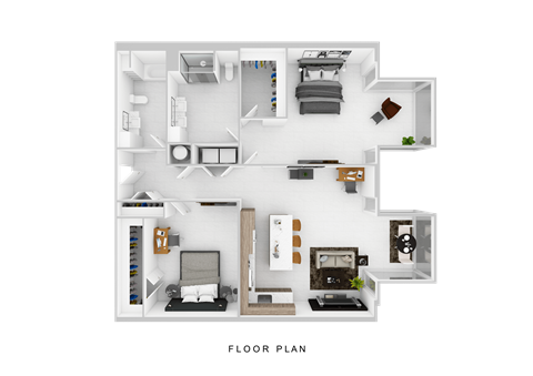 Floor plan for 2 beds, 2 baths, 1670 sqft